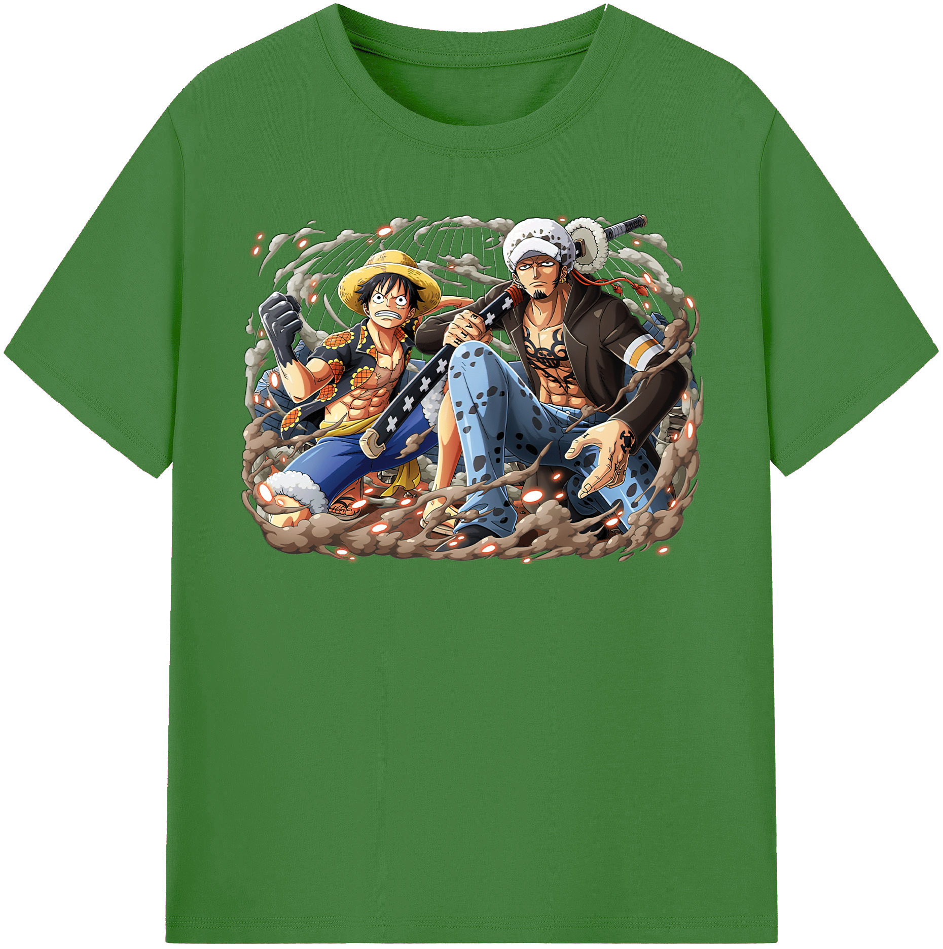 ワンピース モンキー・D・ルフィ ONE PIECE Monkey D. Luffy レディースカジュアルプリントTシャツ（綿100％）